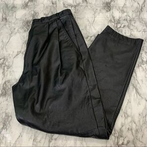 Vintage 100% Leather Pants straight leg high rise Black size 30 waist y2k 90s